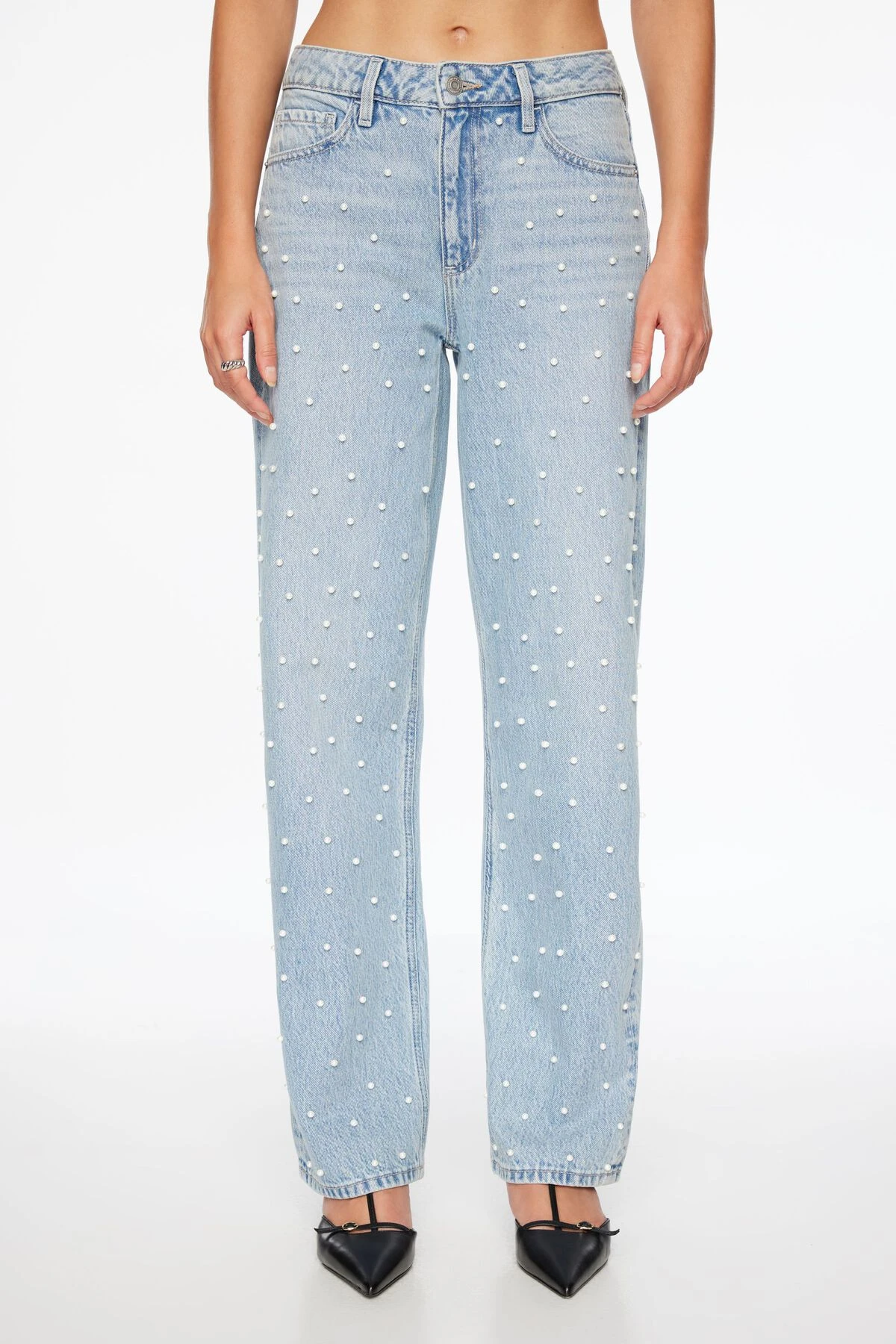 Dynamite Mika Pearl Relaxed Straight Jeans In Indigo Medium - Image 2