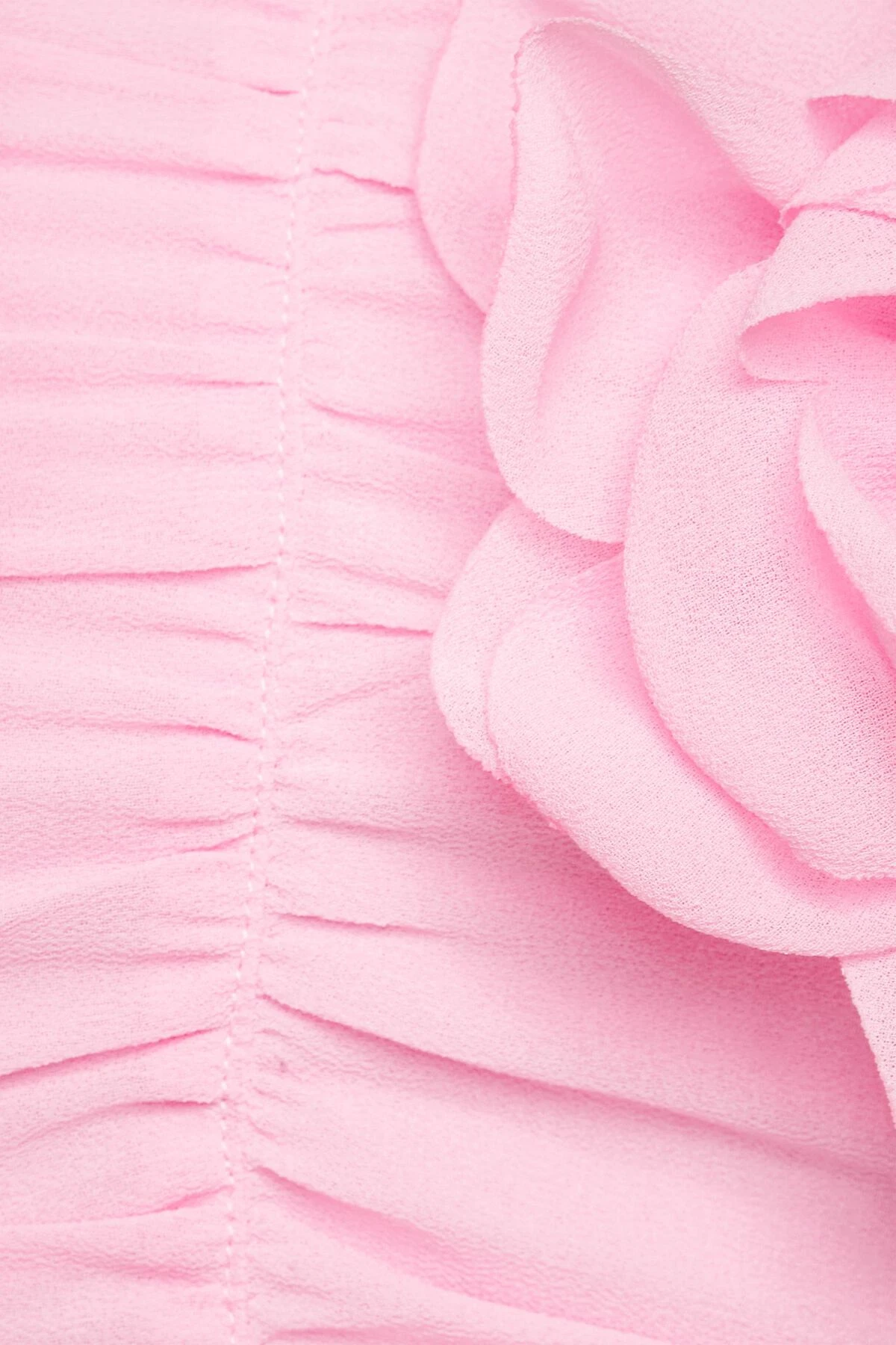 Dynamite Ruched Crop Top With Rosette In Light Pink - Image 4