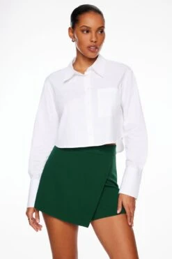 Dynamite Peyton Asymmetric Skort In Jewel Green