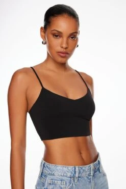 Dynamite Kai Sculpt Crop Top In Jet Black