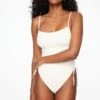 Dynamite Ruched One Piece Swimsuit In Sea Salt Off-White