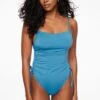 Dynamite Ruched One Piece Swimsuit In Sea Of Belize Blue