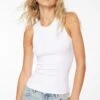 Dynamite Tedi Long Basic Tank Top In Bright White