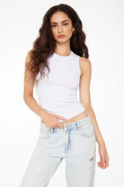 Dynamite Tedi Long Basic Tank Top In Spring Grey Mix