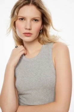 Dynamite Tedi Long Basic Tank Top In Fall Grey Mix