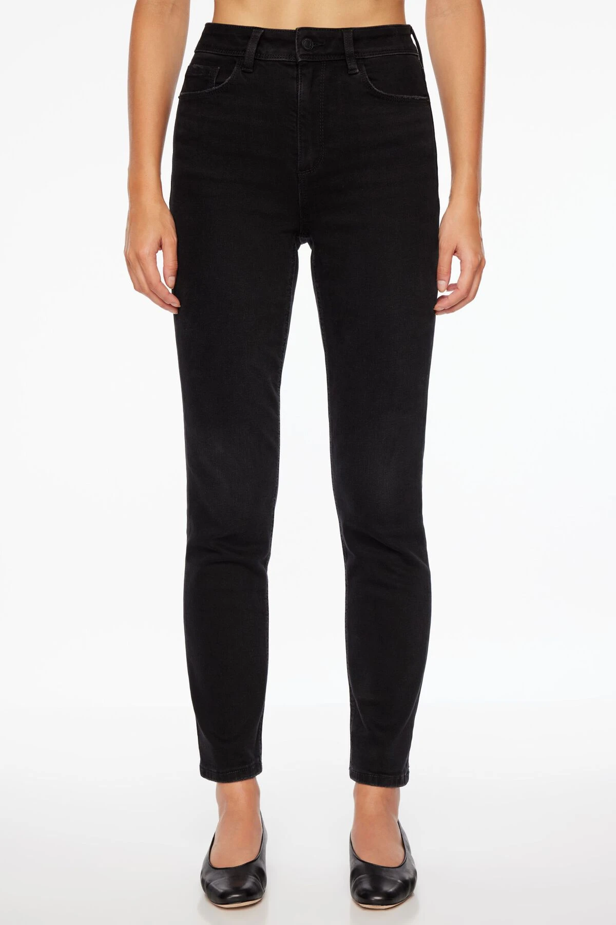 Dynamite Inez Slim Jeans In Dark Black - Image 3