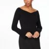 Dynamite Sweetheart Off Shoulder Sweater In Jet Black