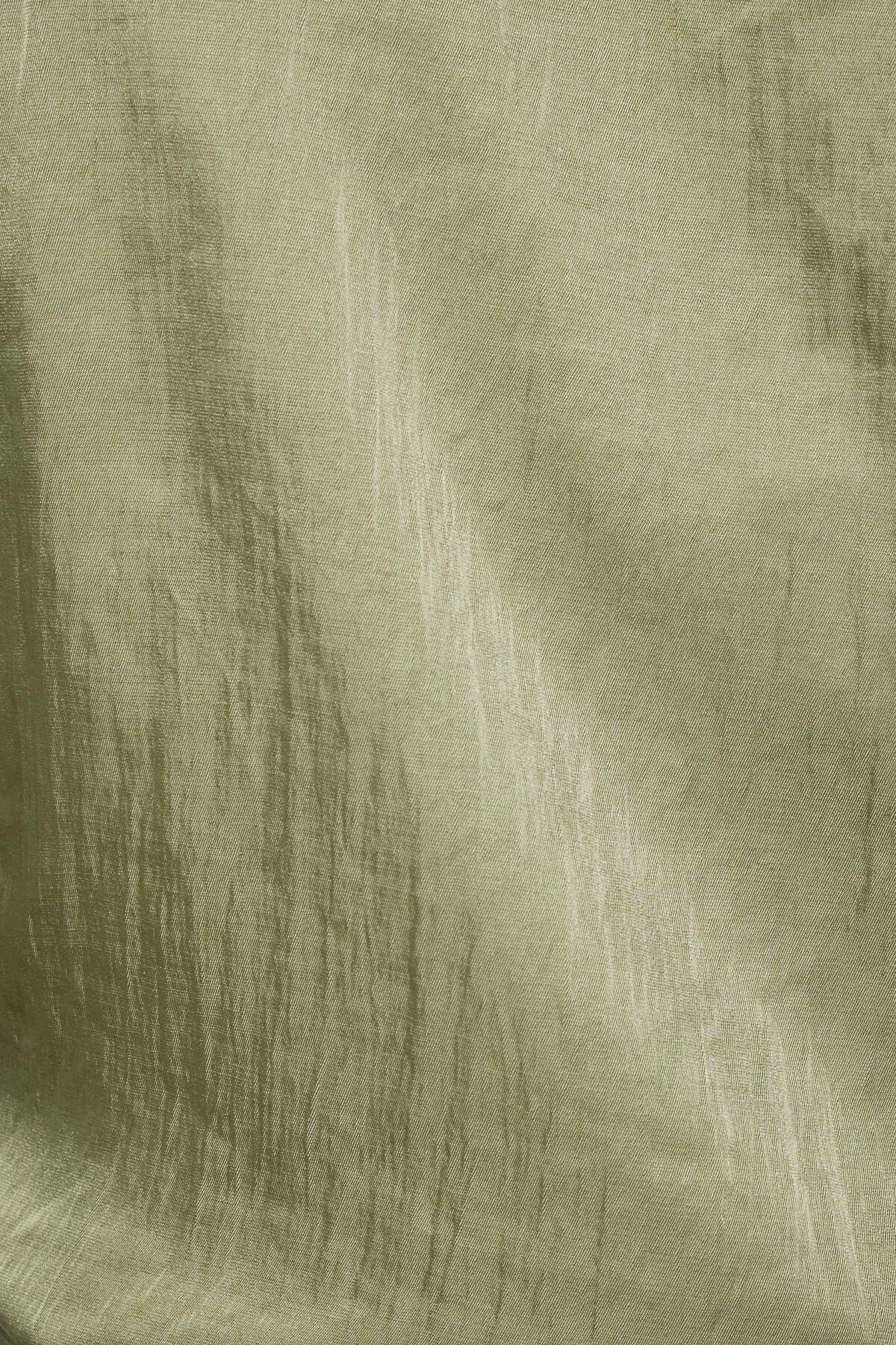 Dynamite Crinkle Wrap Shirt In Soft Moss Green - Image 4