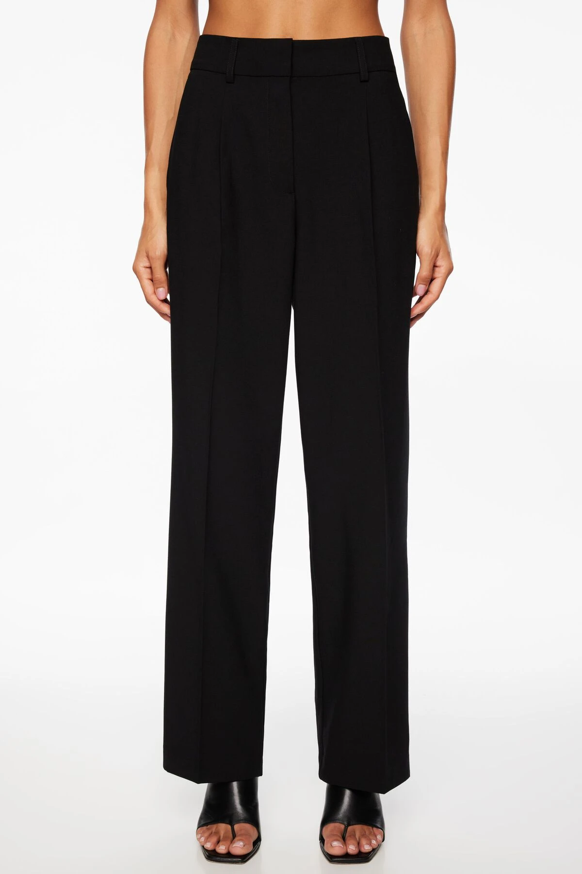 Dynamite Sofia Pleated Straight Leg Pants In Jet Black - Image 3