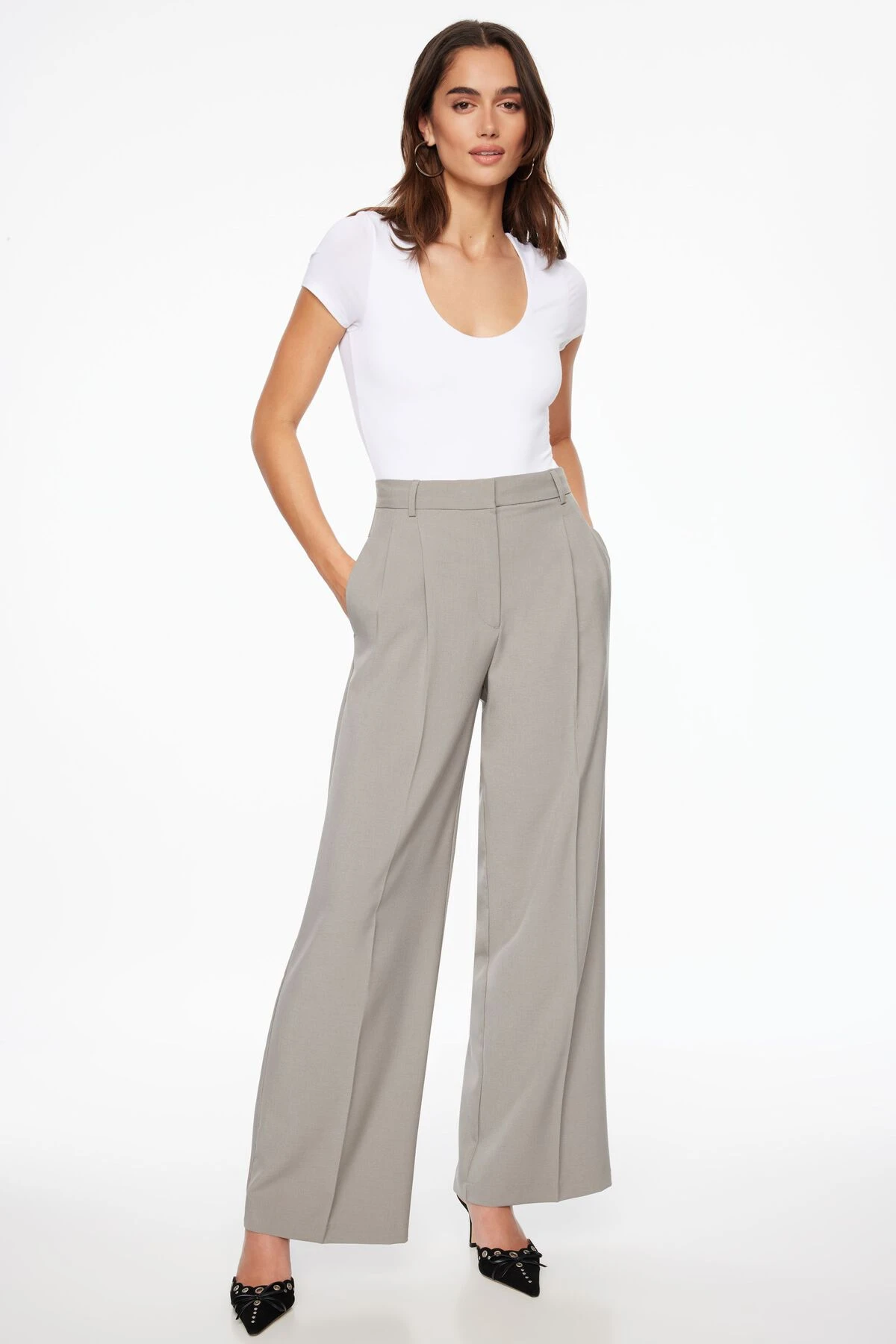 Dynamite Hayden Scoop Neck Bodysuit In Bright White - Image 2