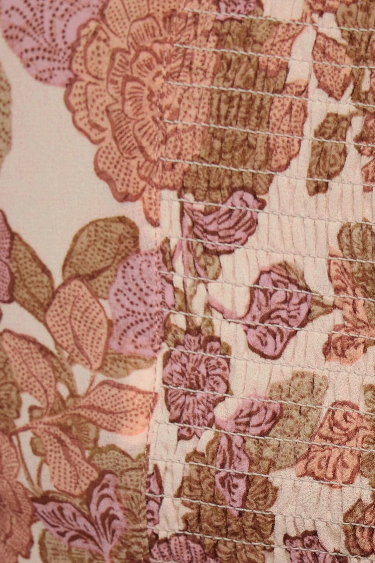 Dynamite Square Neck Mix Media Blouse In Rose Taupe Floral - Image 5