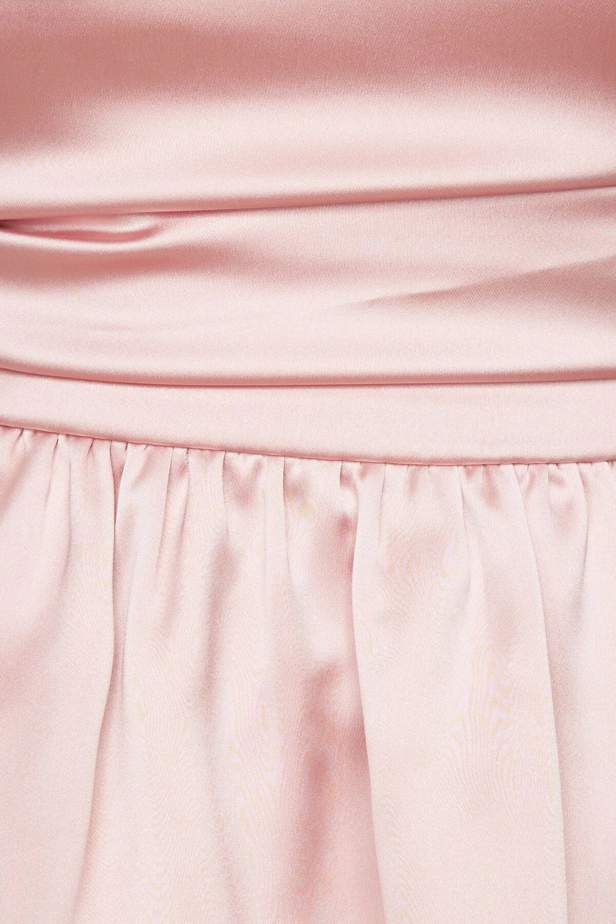 Dynamite Ruched Peplum Satin Top In Lotus Pink - Image 6