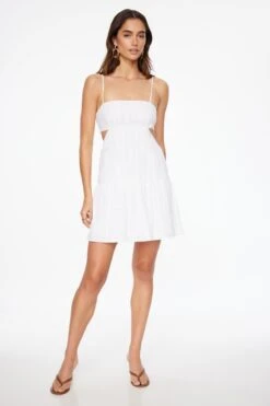 Dynamite Cami Open Back Mini Dress In Bright White