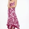 Dynamite Ruffled Maxi Dress In Tropical Floral Pink