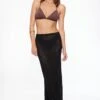 Dynamite Sheer Pointelle Maxi Skirt In Jet Black