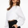 Dynamite Bubble Poplin Top In Bright White