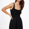 Dynamite Paneled Flare Mini Dress In Jet Black