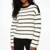Dynamite Otto Stripe Sweater In Snow White & Black Stripes