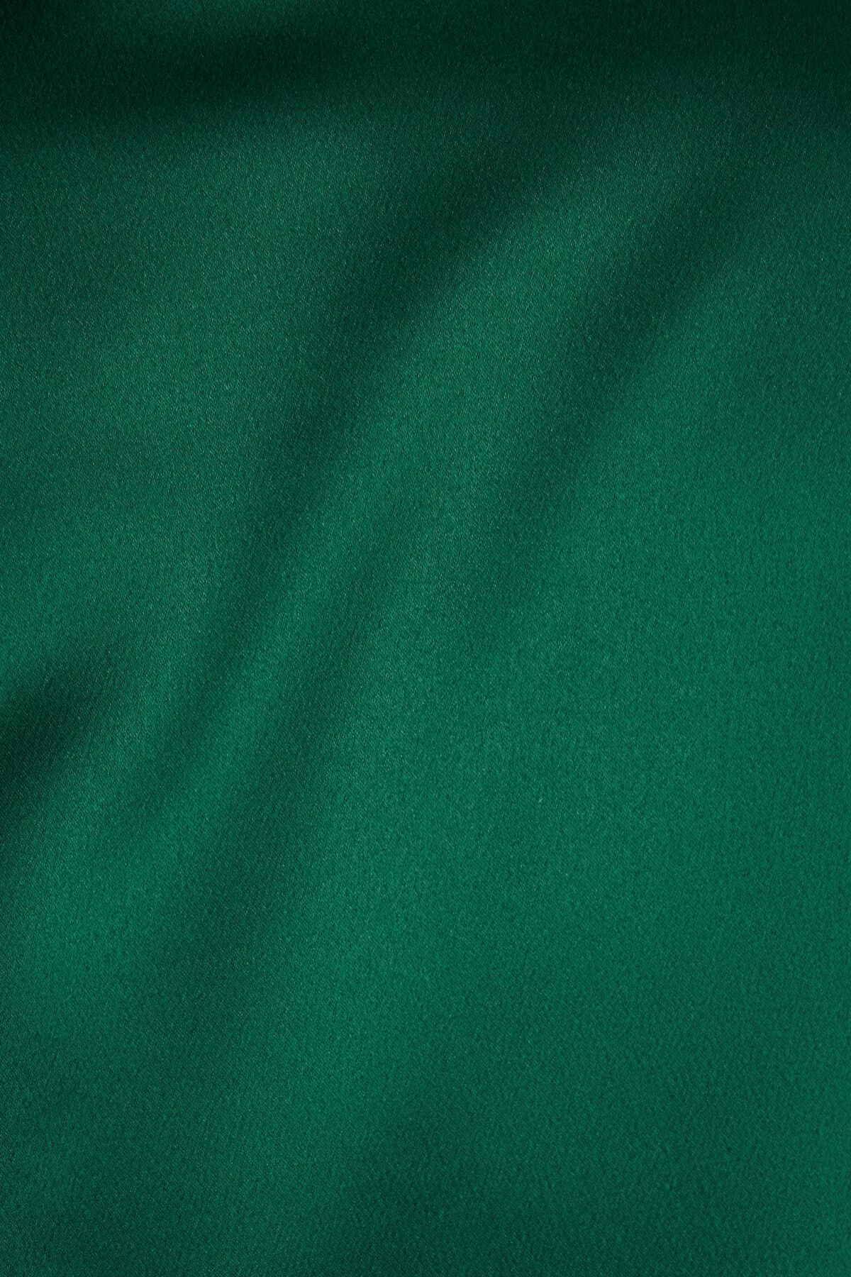 Dynamite Matisse Slim Satin Button Up Shirt In Jewel Green - Image 4