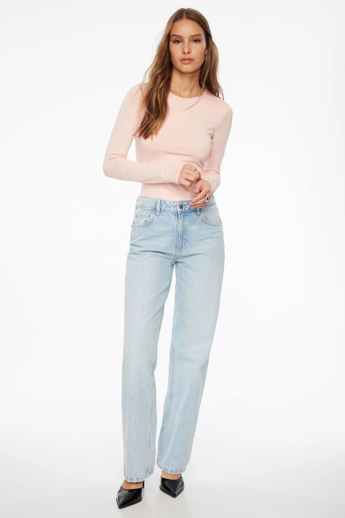 Dynamite Kyla Long Sleeve Jersey Top In Lotus Pink - Image 2