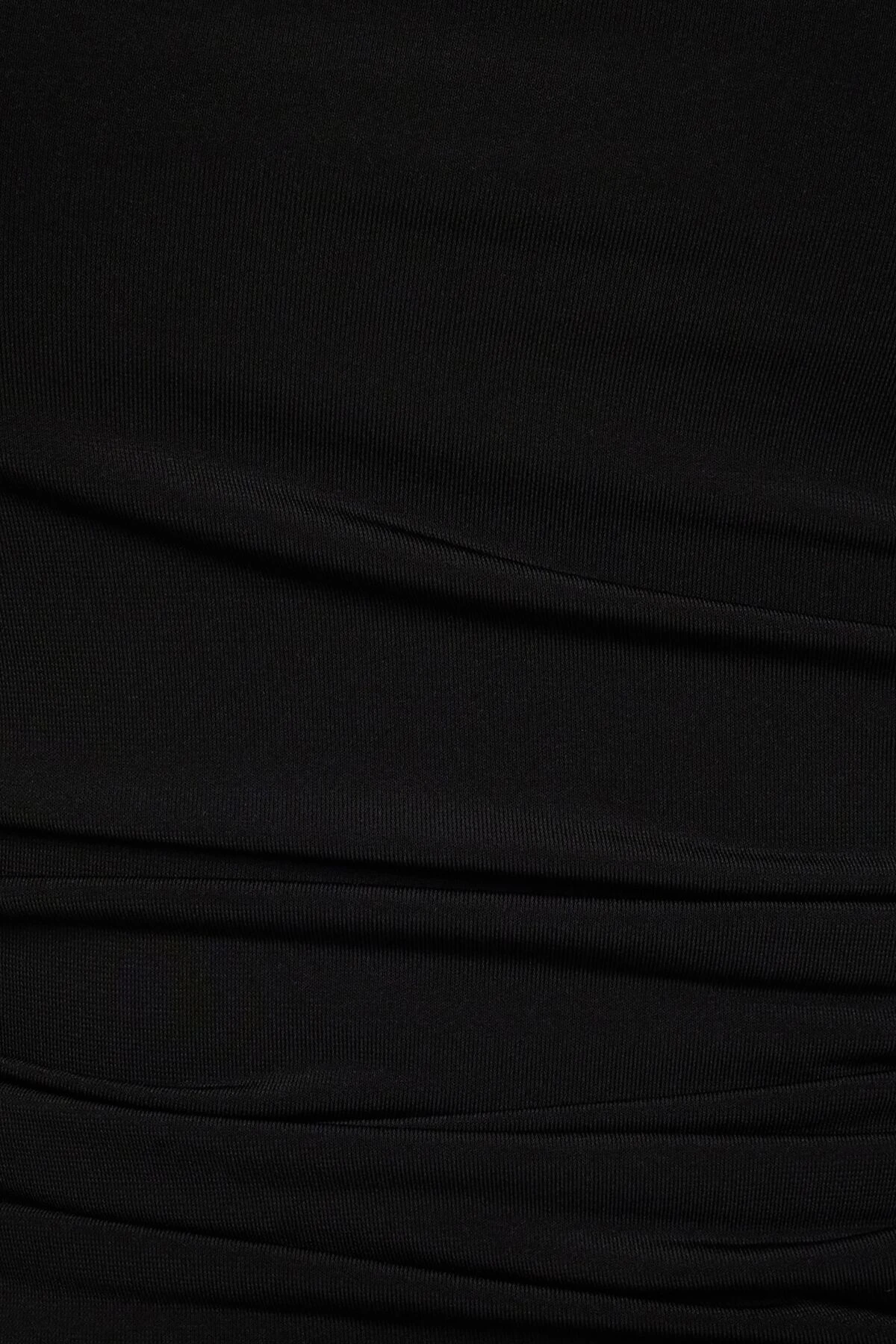 Dynamite Single Shoulder Top With Scarf In Jet Black - Image 4